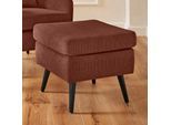 Polsterhocker HOME AFFAIRE "Sallito", orange (terra), B:52cm H:49cm T:52cm, Struktur Hahnentritt (67% Polypropylen, 33% Polyester);Samtoptik (100% Polyester);Fellimitat (100% Polyester);Samtcord (92% Polyester, 8% Polyamid);Struktur (100% Polyester);Struktur fein (100% Polyester), Hocker, Polsterhocker, die kleinere Version von "Salla", in 6 Bezugsqualitäten