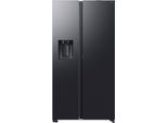 SAMSUNG Side-by-Side "RS80F66KCFEF", Energieeffizienz: C, silber (schwarz steel), B:91,2cm H:178cm T:72,6cm, Kühlschränke, Side-by-Side