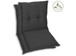 Sesselauflage GO-DE "TOPSELLER", grau (anthrazit), B:50cm H:100cm, Bezug: 100% Polyester, Polsterauflagen, Sesselauflage, nieder, wasserabweisend