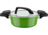 Dampfgartopf GSW "Ceramica green", grün, H:10cm Ø:24cm, Töpfe, Dampfgartopf, Dampfkochtopf, mehrfache Ceramic-Versielgung, Induktion