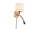 TRIO LEUCHTEN LED Wandleuchte "NILAM, Wandlampe exkl 1xE27 max 28W mit LED Leselicht 3,1W warmweiß", beige (natur weiß), 1, Ø 18cm H: 30cm, 1 Stk., Leuchten, Schlafzimmer Wandlampe mit LED Lesearm flexibel, getrennt schaltbar, LED Wandleuchte