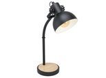 EGLO Tischleuchte "LUBENHAM Tischlampe,Vintage, Stahl und Holz, IP20, Nachttischleuchte", braun (schwarz, braun), 1, Ø 0cm H: 57cm, 1 Stk., Leuchten, Tischleuchte, Büro, L35,5 x H57 cm, schwarz, braun, 1X28W exkl., Tischleuchte