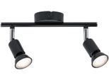PAULMANN Deckenleuchte "Carolina", grau (anthrazit), 2, H: 12,8cm, 1 Stk., Leuchten, Spotlight IP44 max. 2x10W Chrom 230V Metall, GU 10, Deckenleuchte