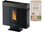 Pelletofen FREEPOINT "Moon airtight", schwarz, Kaminöfen, Pelletofen, kanalisierbare Warmluft, WIFI inklusive, raumluftunabhängig