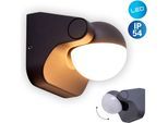 LED Außen-Wandleuchte NÄVE "Pallas", grau (anthrazit), B:10,5cm H:8,9cm L:11,4cm, Leuchten, LED Außen-Wandleuchte, schwenkbar anthrazit warmweißes Licht incl. LED IP 54