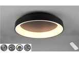 TRIO LEUCHTEN LED Deckenleuchte "GIRONA", schwarz, 1, Ø 60cm H: 12cm, 1 Stk., Leuchten, integrierter Dimmer, Lichtfarbe stufenlos einstellbar, Nachtlicht, LED Deckenleuchte