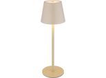 OTTO HOME LED Tischleuchte "Alennia Akkuleuchte inkl. Flaschenaufsatz", beige (sandfarben), 1, Ø 11,5cm H: 35,5cm, 1 Stk., Leuchten, stufenloser Touchdimmer, Farben fixierbar, USB-C, Akkulampe, CCT, LED Tischleuchte
