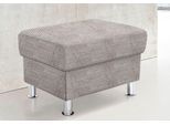 Hocker TRENDMANUFAKTUR "Rondo, Polsterhocker zur Serie, Breite 67 cm, Füße chromfarben", beige (sand, beige), B:67cm H:46cm T:53cm, Microfaser PRIMABELLE (100% Polyester);Kunstleder SOFTLUX;Struktur (54% Polyacryl, 46% Polyester);NaturLEDER (echtes Rindsleder) im Sitz, Korpus in Kunstleder SOFTLUX, Hocker, Hocker, Fußhocker wahlweise mit Federkern, in verschiedenen Bezügen bestellbar