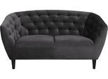 2-Sitzer ACTONA GROUP "Ria Sofa, Couch, Doppelsofa, Loveseat", grau (dunkelgrau), B:150cm H:78cm T:84cm, Sofas, 2-Sitzer, Samtstoff, Massivholz-Beine, Taschenfederkern, Tufting, mit Armlehnen