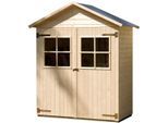 Gerätehaus WEKA "Garten-/Terrassenschrank 357 Gr.2", beige (naturbelassen), Massivholz, Metall, Gerätehäuser, Gerätehaus, natur, Satteldach, 14 mm