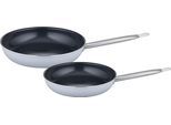 Pfannen-Set GSW "Gastro Basic, Gastro-Qualität", grau (grau, schwarz), H:6,5cm, Pfannen, Pfannen-Set, VITAFLON QUARZIT Antihaft-Versiegelung, Induktion