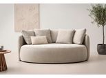 2,5-Sitzer OTTO HOME "Kaarl, rundes Loungesofa, Sofa mit Kissen, perfekt gepolstert", beige, B:200cm H:90cm T:123cm, Sofas, 2 5-Sitzer, Webstoff, in fünf Farben, zeitloses Design, inkl. 5 Rückenkissen