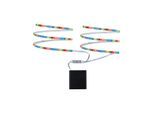 PAULMANN LED-Streifen "Function Mobil Strip 2x80cm RGB 1,2W 9V 6LR61 Weiß Metall/Kunststoff", weiß, Flammen 2 Stk., Gesamtlänge 3,2m, Lichterketten, LED-Streifen