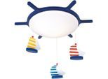 NIERMANN Deckenleuchte "Hänge Segelboote, Kinderlampe, Kinderzimmer", blau, 1, Ø 53cm H: 10cm, 1 Stk., Leuchten, Gehäuse aus bruchfestem Kunststoff, Deckenleuchte