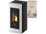 Pelletofen FREEPOINT "One Airtight", weiß (schwarz), Kaminöfen, Pelletofen