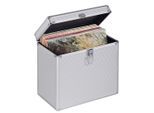 HAMA LP-Schutzhülle "LP Koffer 50, Koffer für bis zu 50 Schallplatten, silber Disc-Koffer", silber (silberfarben), B:33,5cm H:36cm T:21,3cm, Hüllen, LP-Schutzhülle