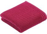 Badetuch VOSSEN "Calypso Feeling", lila (cranberry), B:50cm L:100cm, Walkfrottee, Obermaterial: 100% Baumwolle, Handtücher, Badetuch, mit schmaler Bordüre, aus 100% hochwerter Baumwolle, Vegan, einfarbig