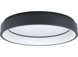 EGLO Deckenleuchte "MARGHERA-Z Deckenlampe schwarz, ZigBee 3.0, Disco-Modus, Lampe", schwarz, Ø 60cm H: 11cm, 1 Stk., Leuchten, Timer, App/Sprachsteuerung Alexa, ‎‎‎‎60x60x110cm, exkl. Fernbedienung, Deckenleuchte
