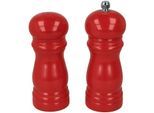 Gewürzmühle METALTEX "»Rubberwood«", rot, H:14cm, Küchenmühlen, Gewürzmühle, inkl. Salzstreuer