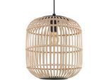 EGLO Hängeleuchte "BORDESLEY Pendellampe, Vintage, Stahl und Holz, E27, Hängelampe, Lampe", schwarz (schwarz, natur), 1, Ø 35cm, Leuchten, Hängeleuchte, Esstischlampe, H110 x Ø35cm, schwarz, natur, 1X28W exkl., Hängeleuchte