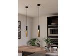 EGLO Hängeleuchte "BARBOTTO Pendellampe, Stahl, GU10, IP20, Hängelampe, Esstischlampe", schwarz (schwarz, gold), 1, Ø 6cm H: 110cm, 1 Stk., Leuchten, Hängeleuchte, H110 x Ø6,0 cm, schwarz, gold, 1X4,5W inkl., Hängeleuchte