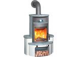 Kaminofen HARK "»Avenso GT ECOplus 8 KW«", grau (titanfarben), Kaminöfen, Kaminofen, Naturstein