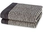 Handtücher ROSS "schmaler Querstreifen", schiefer, natur, B:50cm L:100cm, Frottier, Baumwolle, Handtücher, Handtücher, aus feinster Baumwolle