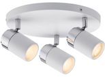 PAULMANN LED Deckenleuchte "Zyli", weiß (weiß, chromfarben), 3, Ø 25cm H: 11cm, 1 Stk., Leuchten, GU10, LED Deckenleuchte