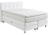 Boxspringbett, weiß, B:155cm L:210cm, Bezug: 100% Polyester;Polsterung: 100% Polyester, WESTFALIA SCHLAFKOMFORT, Komplettbetten, Boxspringbett, wahlweise mit Bettkasten und Topper