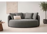 2,5-Sitzer OTTO HOME "Kaarl, rundes Loungesofa, Sofa mit Kissen, perfekt gepolstert", grau (anthrazit), B:200cm H:90cm T:123cm, Sofas, 2 5-Sitzer, Webstoff, in fünf Farben, zeitloses Design, inkl. 5 Rückenkissen