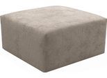 Polsterhocker WERK2 "Zeus-XL", braun (hellbraun), B:80cm H:41cm T:80cm, 100% Polyester, Hocker, Polsterhocker, Curvy Trend Hocker mit urbaner Optik