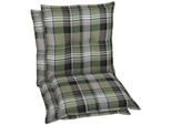 Sesselauflage GO-DE, grau (grau, grün), B:50cm H:9cm T:110cm, Polyester, Polyurethan, Polsterauflagen, Sesselauflage, 110x50 cm