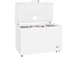 EXQUISIT Gefriertruhe "GT400-HE-041E", Energieeffizienz: E, silber (weiß), B/H/T: 130cm x 85cm x 70,5cm, Gefriertruhen, 4*-Gefriertruhe mit Griff & Türschloss – leicht zu öffnen, Gefriertruhe