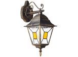 BRILLIANT Außen-Wandleuchte "Janel", gold (schwarz, goldfarben), 1, H: 44,5cm, 1 Stk., Leuchten, 45 cm Höhe, 26 cm Tiefe, E27, Metall/Glas, schwarz goldfarben, Außen-Wandleuchte