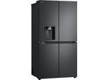 LG Multi Door "GMF960EV2E", Energieeffizienz: E, schwarz (essence schwarz steel), NoFrost, Kühlschränke, No Frost, Wasserspender mit Smart Fill, großer Nutzinhalt von 646 L, Multi Door