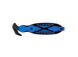 KLEVER Sicherheitsmesser XChange 35, mit Klebebandanritzer/Schaber/Umhängeöse, L 180 x B 38 x H 10 mm, blau-schwarz