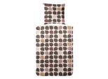 Bettwäsche PRIMERA "Mako-Satin -Bettwäsche Drops", braun, B/L: 155cm x 220cm, 1 Stk., 1 Stk., Mako-Satin, B/L: 80cm x 80cm, 2 Stk., Mako-Satin, Obermaterial: 100% Baumwolle, Bettwäsche, Bettwäsche, mit eleganten Tropfen