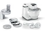 BOSCH Küchenmaschine "MUMS2EB01 MUM Serie 2", weiß, B:26,6cm H:26,6cm T:27,7cm, Küchenmaschinen, Durchlaufschnitzler, 3 Reibescheiben, Patisserieset Edelstahl, Küchenmaschine