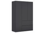 Rauch Möbel Drehtürenschrank, Grau, Holzwerkstoff, 2 Fächer, 2 Schublade(n) Schubladen, 136x197x54 cm, Blauer Engel, BQ - Bündnis für Qualität, Schlafzimmer, Kleiderschränke, Drehtürenschränke