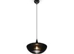 TRIO LEUCHTEN Pendelleuchte "Colino", schwarz (schwarz matt), 1, Ø 40cm H: 150cm, 1 Stk., Leuchten, Hängelampe mit Holzschirm Ø40cm höhenverstellbar bis 150cm, exkl 1xE27, Pendelleuchte
