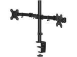 HAMA Monitor-Halterung "Bildschirmhalterung, 2 Monitore, 13"-32" Doppelarm", schwarz, B:19,7cm H:8,7cm T:56,5cm, Gerätehalterungen, Monitor-Halterung