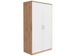 Xora Drehtürenschrank, Weiß, Eiche Wotan, Holzwerkstoff, 1 Fächer, 106x194x54 cm, erweiterbar, Schlafzimmer, Kleiderschränke, Kleiderschränke 2-türig