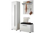 Garderoben-Set HOME AFFAIRE "Cantara, moderne Garderobe, Komplettset mit viel Stauraum", weiß, B:140cm H:201cm T:39cm, Kastenmöbel-Sets, Garderoben-Set