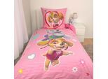 Bettwäsche PAW PATROL "Paw Patrol", bunt, B/L: 135cm x 200cm, 1 Stk., 1 Stk., Renforcé, B/L: 80cm x 80cm, 2 Stk., Renforcé, Obermaterial: 100% Baumwolle, Bettwäsche, Bettwäsche, Glow in the Dark