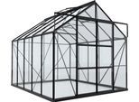 Gewächshaus VITAVIA "Uranus 8300", schwarz, B:257cm H:247,9cm T:321cm, Gewächshäuser, Gewächshaus, Alu-Profile, 3 mm Einscheibensicherheitsglas, LED-Beleuchtung