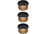 PAULMANN LED Einbauleuchte "Gil", gold (schwarz, goldfarben), 3, Ø 6,8cm, 3 Stk., Leuchten, LED-Modul, 3-Stufen-dimmbar, LED Einbauleuchte