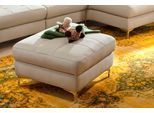 Polsterhocker HOME AFFAIRE "Basel", beige (natur), B:75cm H:47cm T:75cm, Luxus-Mikrofaser Lederoptik: 100% Polyester;Struktur: 85% Polyester, 15% Viskose, Hocker, Polsterhocker, passend zur Basel-Serie