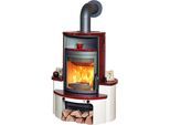 Kaminofen HARK "»Avenso GT ECOplus 8 KW«", rot (titanfarben), Kaminöfen, Kaminofen, bordeaux-rot