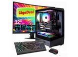 GAMEMAX Gaming-PC-Komplettsystem "GigaDeal VISTA COC 2771 AMD Ryzen 5 7500F 32GB DDR5 1TB SSD RTX 5070", Energieeffizienz: G, schwarz, Microsoft Windows 11 Home (64 Bit), 32 GB RAM 1.000 GB SSD, Computer_Komplettsysteme, Windows 11, DDR5 RAM + Gigabyte GS32QCA LED-Monitor Curved, Gaming-PC-Komplettsystem
