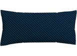 Kissenbezug SCHLAFGUT "Premium Kissenbezug Woven Fade Satin (1 St)", blau (blau deep, off, schwarz), B:40cm L:80cm, Mako-Satin, Obermaterial: 100% Baumwolle, Kissenbezüge, Kissenbezug, Ton-in-Ton Reißverschluss, Fadendichte von 300tc, Streifen, OEKO Tex